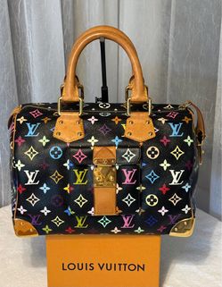 *Authentic*Louis Vuitton x Takashi Murakame Black Monogram Speedy 30 & Vachetta