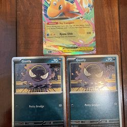 Pokemon Dragonite EX 152/217 & Gastly 123/217 Ascended Heroes Promo Lot of 3 NM