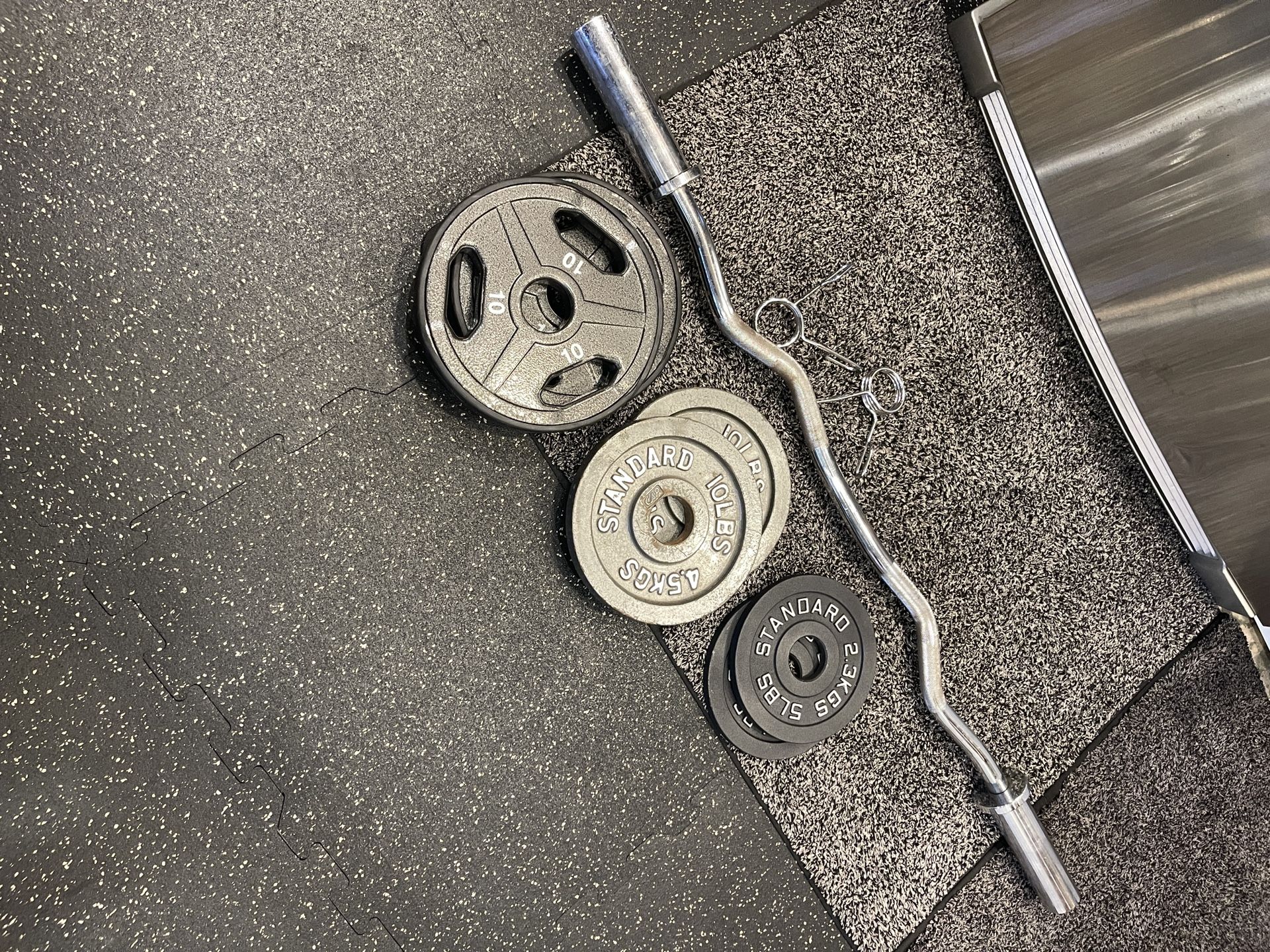 Olympic Curl Bar With Weights