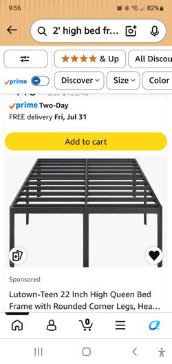 Bed frame 2 ft hight queen .