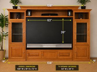 Large Wood Entertainment Center Wall Unit