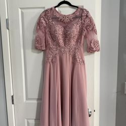 Pink Dress Size 4 (Mother Of Bride Dress)