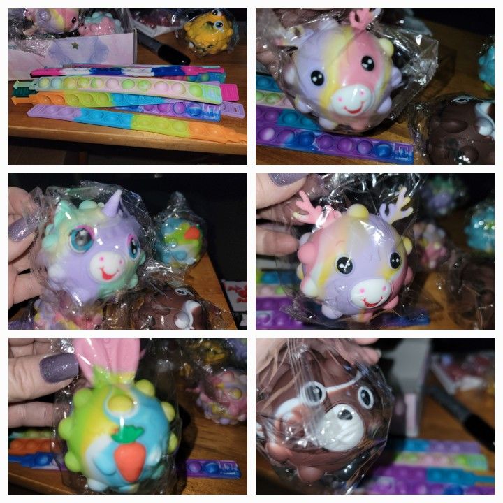 🙂NEW 20 PCS OF  SENSORY SQUEEZE AND POP IT ANIMALS (9), AND OP IT BRACELETS (11)