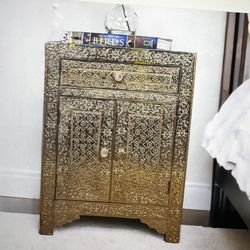 Metal Embossed Accent Table