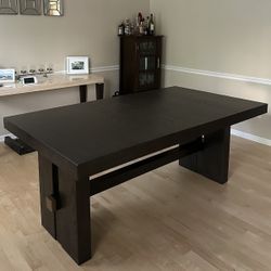 Solid Oak Dining Table (seats six) Leaf Not Included - Asking Price OBO