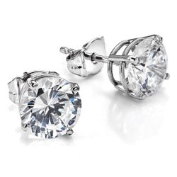 4.00 Total Carat Lab Grown Diamond Stud Earrings 14kt White Gold