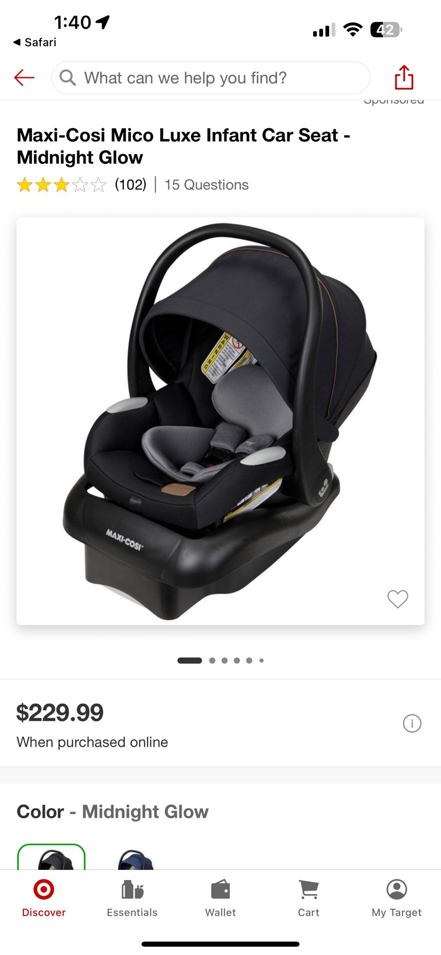 Maxi Cosi Infant Car Seat