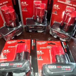 Milwaukee M12 XC 6.0 batteries