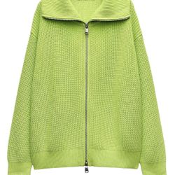 Zara Cardigan Lime Green