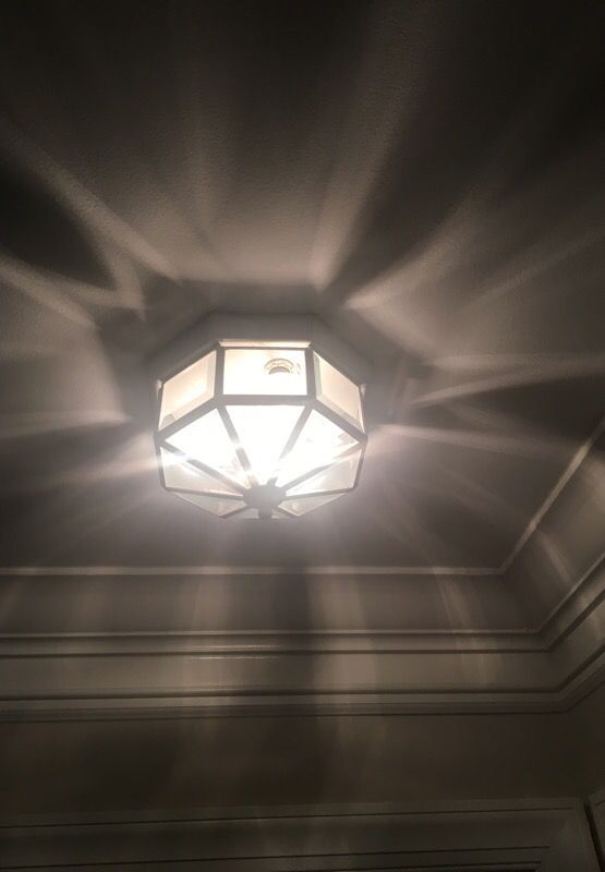 6 elegant Crystal like ceiling lights with bulbs .