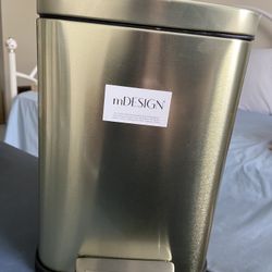 Brand New- mDESIGN Stainless Steel Touch less Rectangular Trash Can With Lid