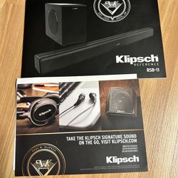 Klipsch Sound bar with subwoofer 