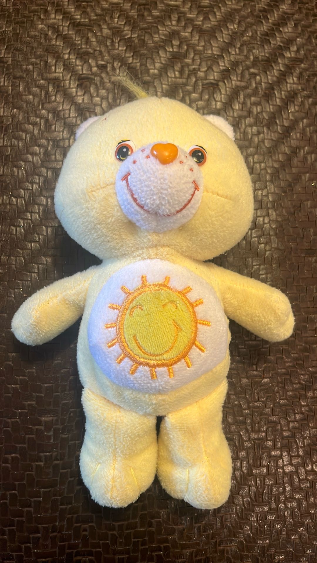 VINTAGE Care Bears - Yellow - Funshine Bear 8"