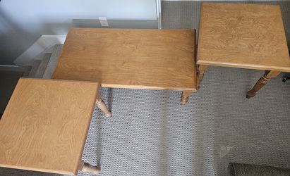 Solid Wild Cherry 3-Piece Table Set – Coffee Table + 2 End Tables