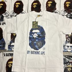 Bape White Blue Size M,L,XL NEW 