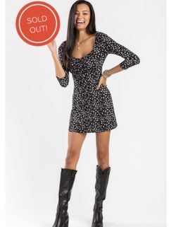 Floral Black Dress S