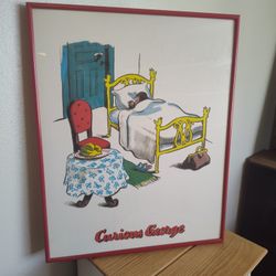 Framed Vintage Curious George Wall Art