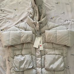 New Oversized Puffer Jacket With Hood, Cropped Winter Coat