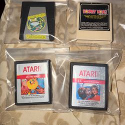 Atari Game Lot Ms. Pac-Man, ET, Frogger, Donkey Kong 