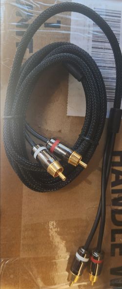 2 channel RCA Audio Cable with gold plated turbine ends and Woven Nylon Casing 6ft