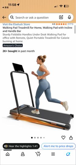 [SALE / NEW IN BOX] Elseluck Walking Pad Treadmill with Incline & Foldable Handlebar
