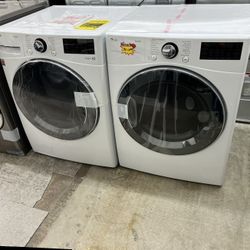 lg thinq front load washer dryer set