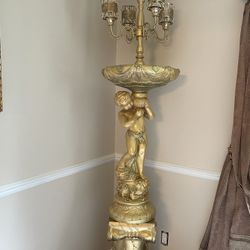 Beautiful Gorgeous Statue With The Top Candle Holder With Stand