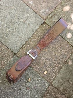 Brown Leather Belt with Silver Buckle