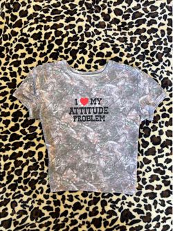 I love my attitude problem camo crop top