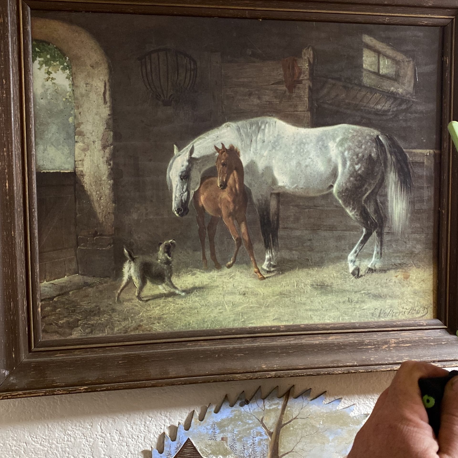 Original Oil Painting By E Volkers, 1863