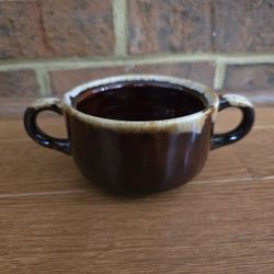 Vintage Pottery Brown Drip Glaze Individual Bowl/Dish