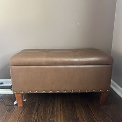 Faux Leather Storage Bench