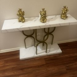 Entry Way Table White And Gold