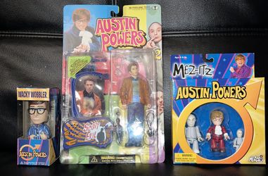Vintage Austin Powers Lot Wacky Wobbler, Scott Evil & Mez Itz Figures 