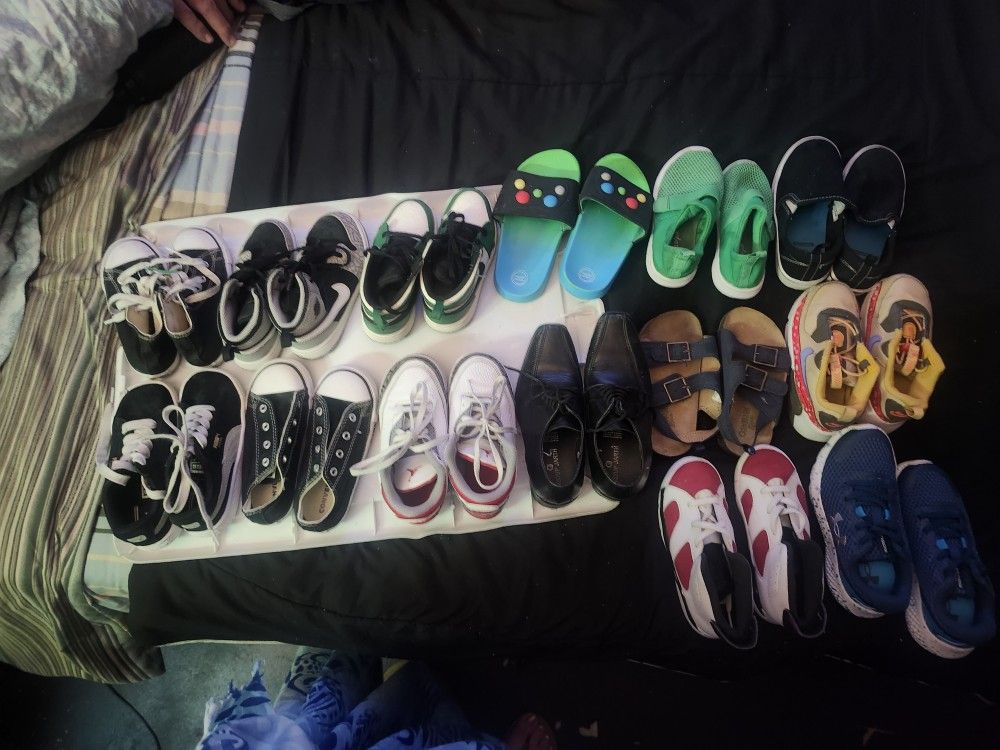 14 Pairs Of Shoes Size 9c, 10c, 11c