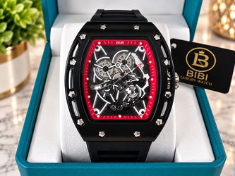 BIBI Luxury Skeleton Watch Black Red