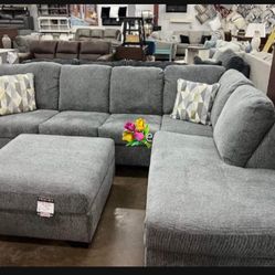 2 Piece Light Gray Modern Couch Sectional✅ Brand New💥 Living Room Set 👍 Fastest Delivery 🚚 