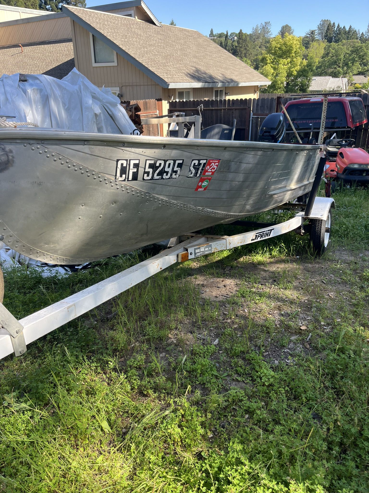 12Foot Rline Aluminum Boat With Trailer 
