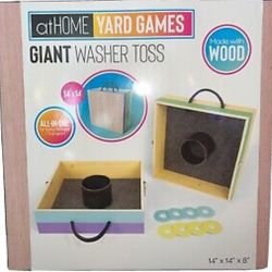 Wooden Giant Washer Toss Yard Game With Carry Case Indoor Outdoor Camping 14”
