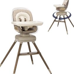 Maxi-Cosi Kiskadee 360 Rotating High Chair, 7 Modes, Infant to 5 Years up to 50 lbs, ClipQuik Magnetic Clip, 3-Position Tray, Washable Pad, Infant Rec