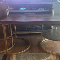 Coffe Table + 2 Side Tables For Sale