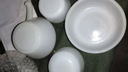 Various Milk Glass Condiments Bowls