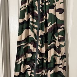 Army Print Full Length Skirt