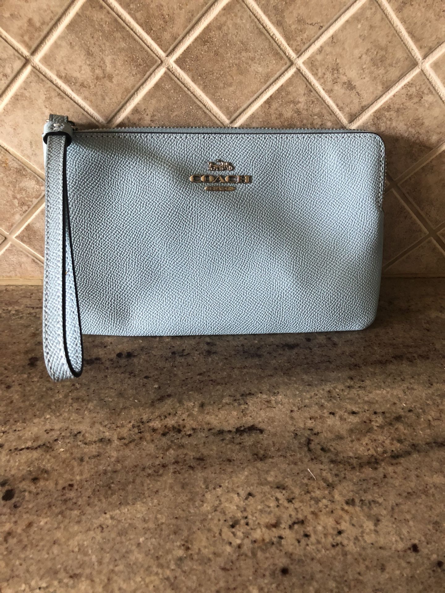 Large Side Zipper Coach Wristlet
