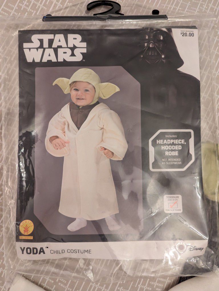 Star Wars Yoda Child Costume Size 2T-3T