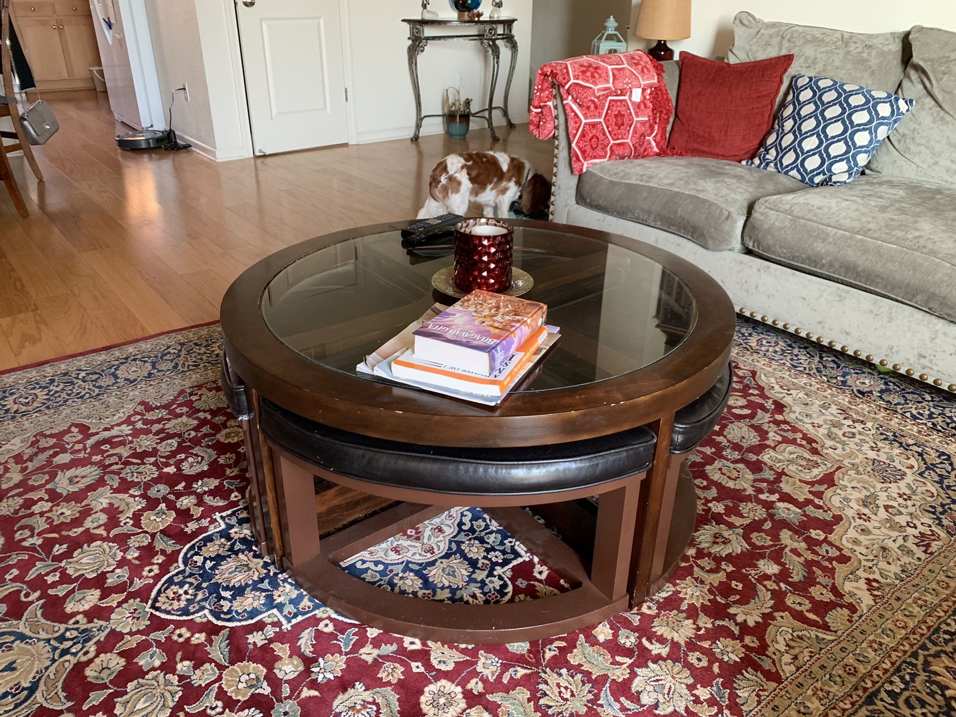 Coffee Table with 4 Hidden Seats