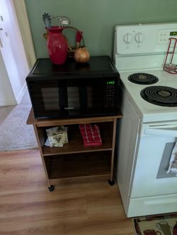 Microwave with cart
