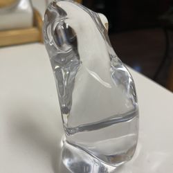 Vintage FM Ronneby Konstglas Sweden MCM Art Clear Glass Frog Paperweight 4.5”