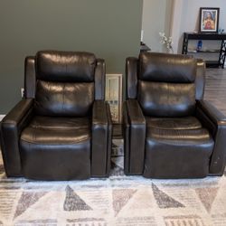 power reclining leather chair