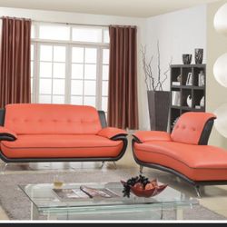New Red/Black Sofa and Loveseat